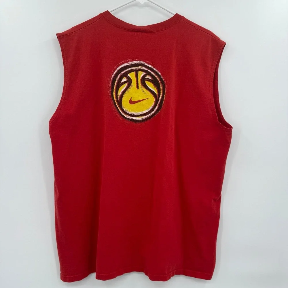 VIntage Nike Shirt Men red Swoosh 90s‎ Basketball USA Made